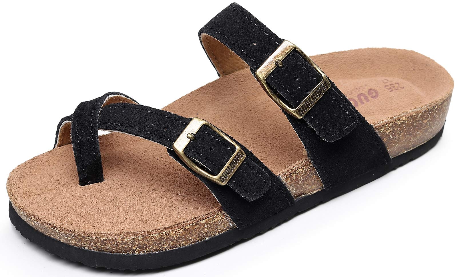 Women's Comfortable Cork Footbed Slide Sandals with Arch Support for Summer Beach
| Comfortable Guoluofei Women's Slide