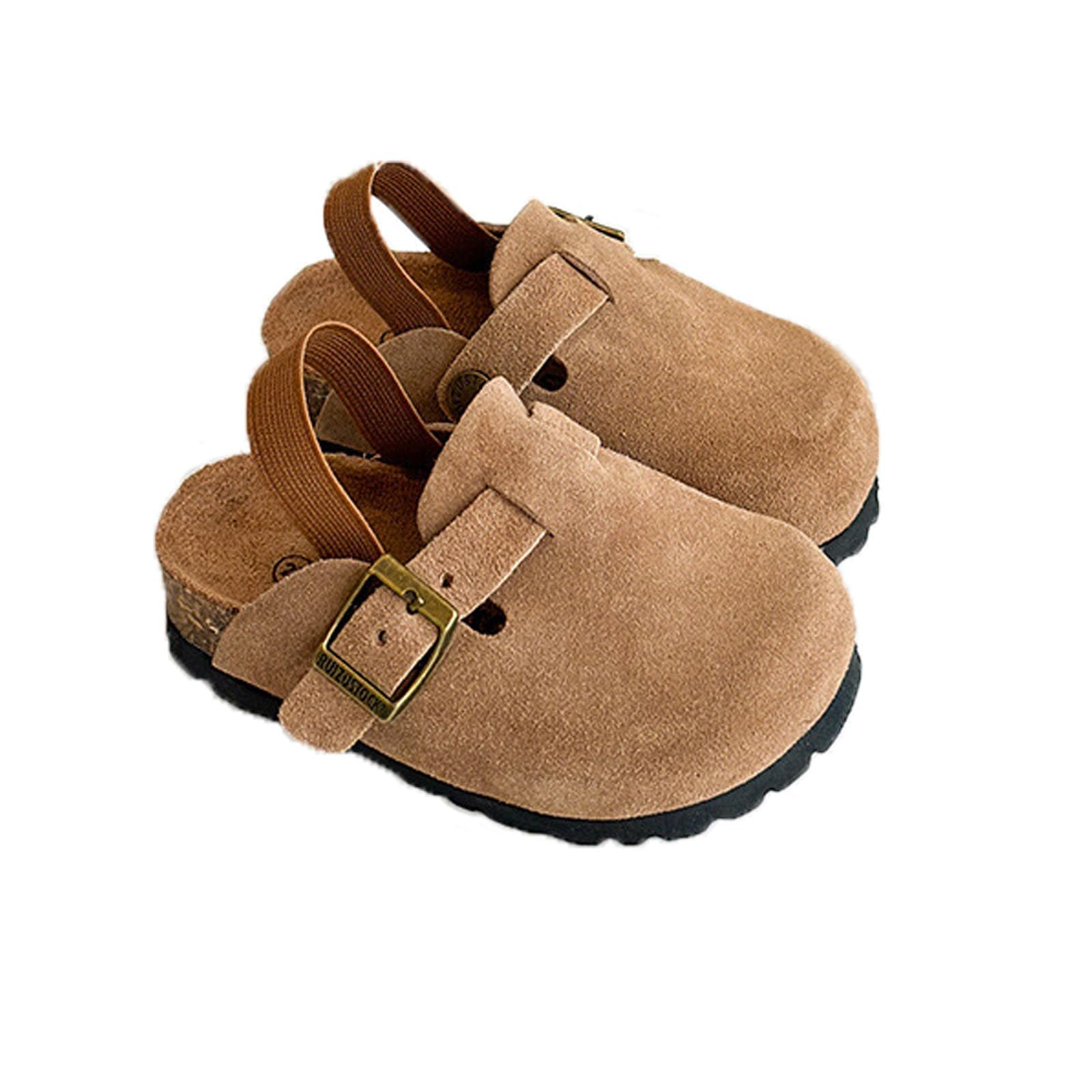 Kids Suede Clogs Toddler Slip-on Slippers for Boys and Girls
| Adjustable Buckle Cork Clogs for Kids
| Cute Suede Toddl