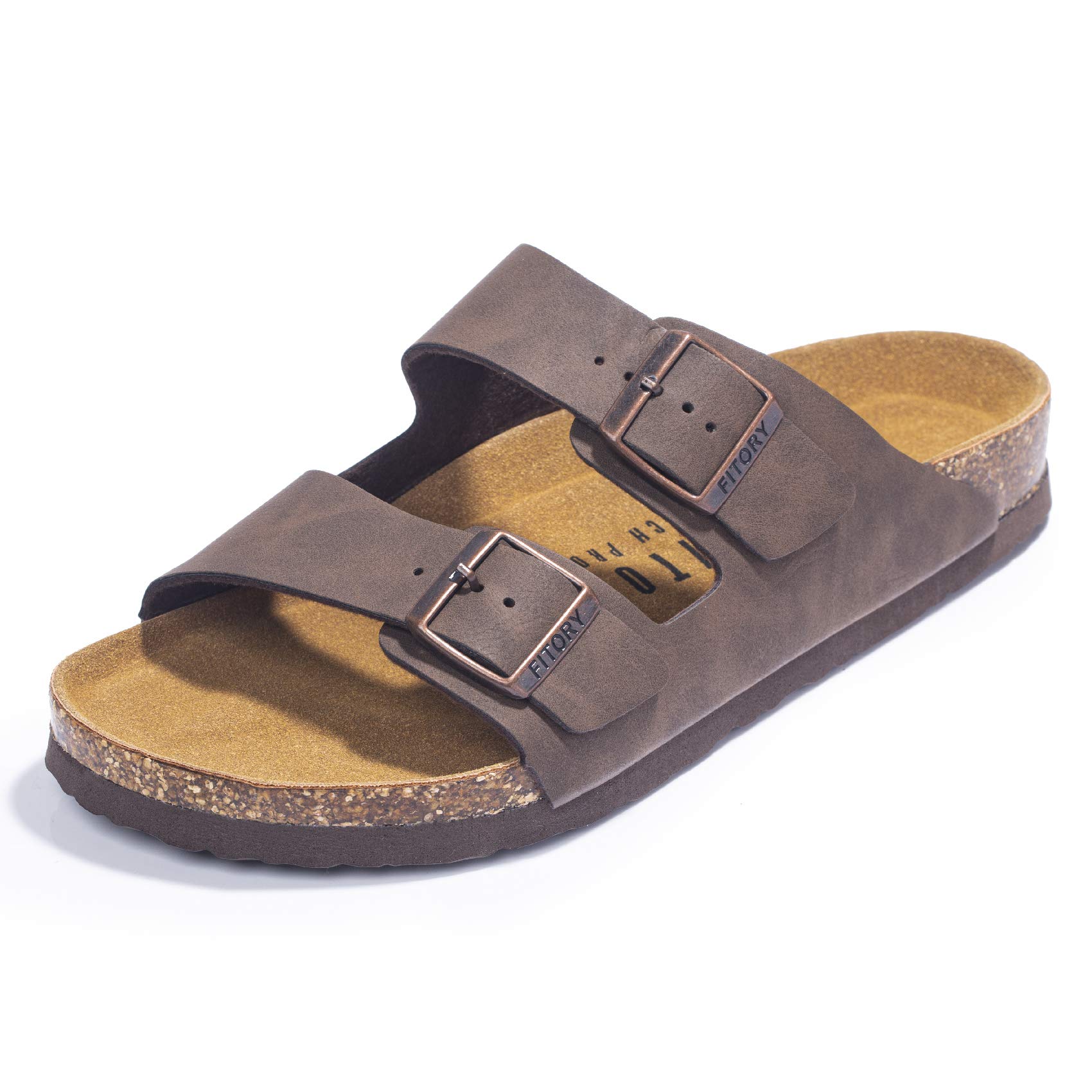 Arch Support Mens Sandals for Comfortable Daily Wear
| Adjustable Buckle Straps Men's Slides with Cork Footbed
| FITORY